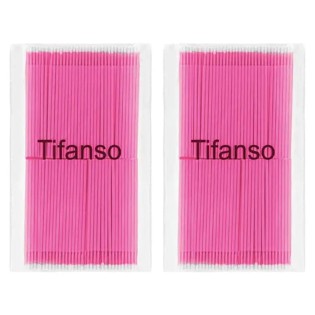 Alt view image 7 of 7 - Tifanso 400PCS 2mm Disposable Micro Cotton Swabs for Lash Extensions Pink