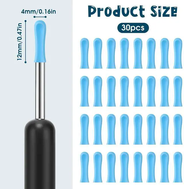 Alt view image 2 of 7 - 30 Pcs Ear Wax Removal Replacement Tips for Wet/Dry Ear Cleaning, Ear Spoons Accessories Set for Adults, Endoscope