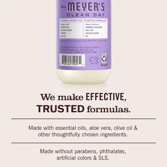 Alt view image 6 of 6 - Mrs. Meyer's Clean Day Hand Soap, Lilac Scent, 12.5Fl Oz Bottle