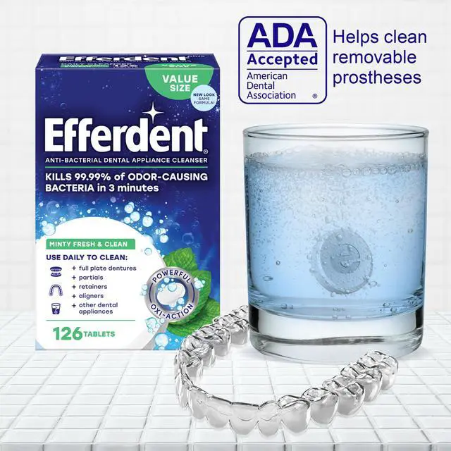 Alt view image 6 of 6 - Efferdent Denture Cleaner Tablets, Minty Fresh & Clean, 44 Count