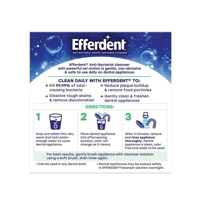 Alt view image 4 of 6 - Efferdent Denture Cleaner Tablets, Minty Fresh & Clean, 44 Count