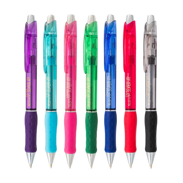 Alt view image 7 of 7 - Pentel RSVP Super RT Ballpoint Pen, 1.0mm Medium Line, Green Ink, Pack of 2 (BX480BP2D)