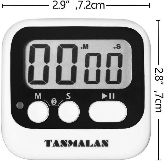 Alt view image 3 of 3 - Tanmalan Digital Kitchen Timer, Magnetic, Black (1 Pack)