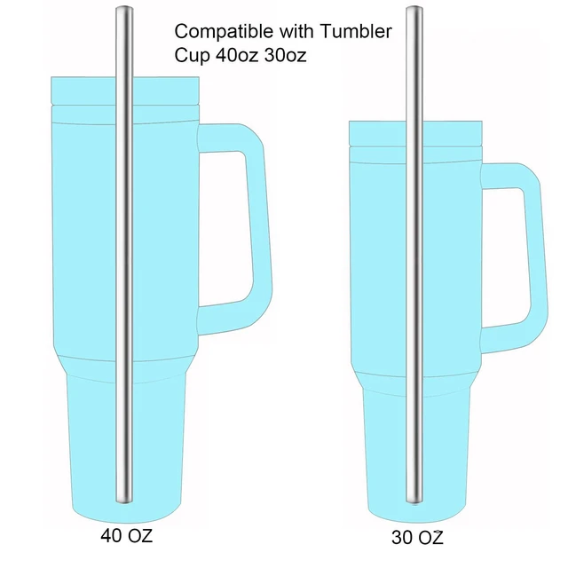 Alt view image 4 of 5 - Dcieiosul Set of 4 Long Reusable Stainless Steel Straws with Cleaning Brushes and Case for 40oz and 30oz Tumblers
