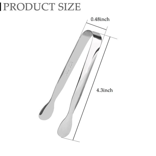 Alt view image 3 of 5 - 3 Pack 4.3 Inch Stainless Steel Mini Serving Tongs for Coffee Bar, Tea Party and Desserts Party