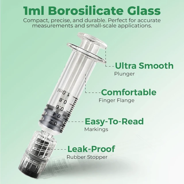 Alt view image 5 of 6 - 1ml Luer Lock Syringe, Kopperko, 1 Pack, Borosilicate Glass