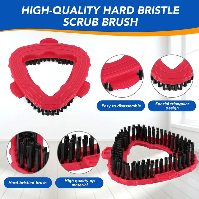Alt view image 5 of 6 - Scrub Brush Head for EasyWring 1-Tank System, Hard Bristle Spin Mop Attachment, for Tile, Bathroom, Kitchen, Deck & Floor Cleaning, 1 Pack