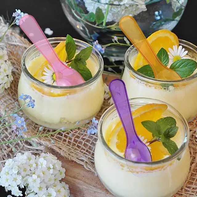 Alt view image 4 of 7 - 100Pcs Multicolor Disposable Plastic Mini Tasting Spoons for Ice Cream Cake Dessert Party Activity