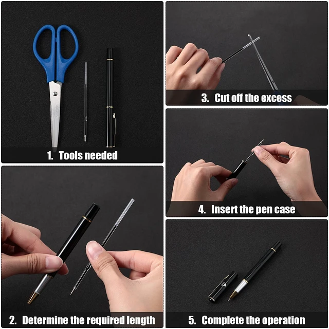 Alt view image 7 of 7 - Outus 60 Pcs 0.7mm Black Ballpoint Pen Refills
