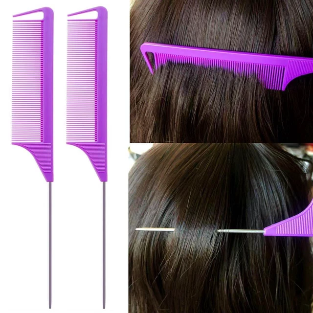 Alt view image 3 of 7 - ZVOREI 8-Piece Comb Hair Brushes Set, Purple