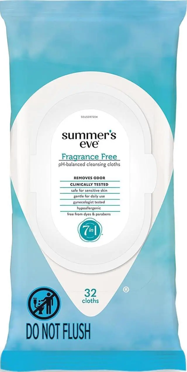 Main image of Summer's Eve Gentle Feminine Wipes, Fragrance Free, 32 Count
