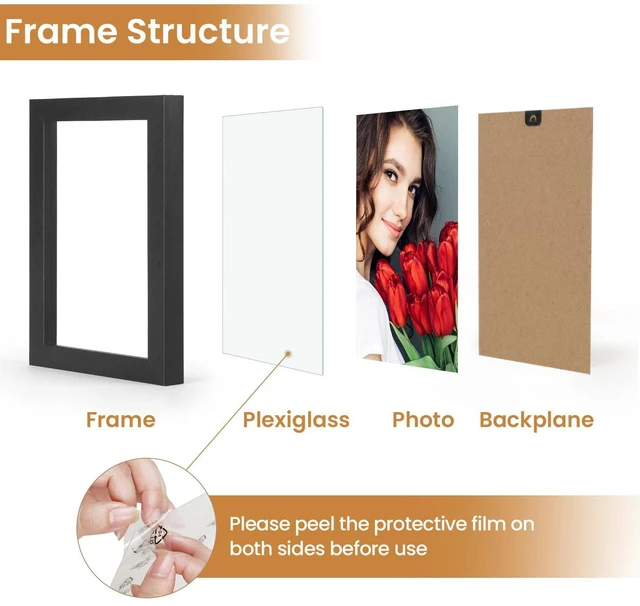 Alt view image 4 of 5 - LBECUA 4x6 Picture Frame Set of 2, Black, Wooden