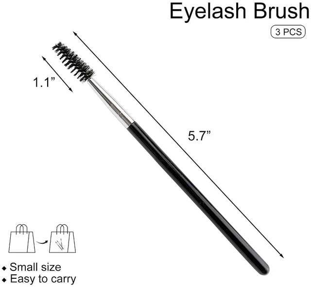 Alt view image 4 of 6 - Quacc 3 PCS Eyelash Spoolies Brush, Makeup Lash Wands, Black