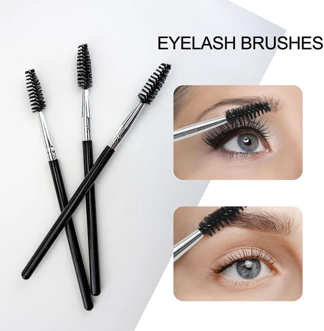 Alt view image 5 of 6 - Quacc 3 PCS Eyelash Spoolies Brush, Makeup Lash Wands, Black