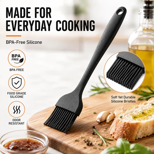 Alt view image 6 of 7 - Silicone Basting Pastry Brush for Baking, BBQ, and Spreading Oil and Butter