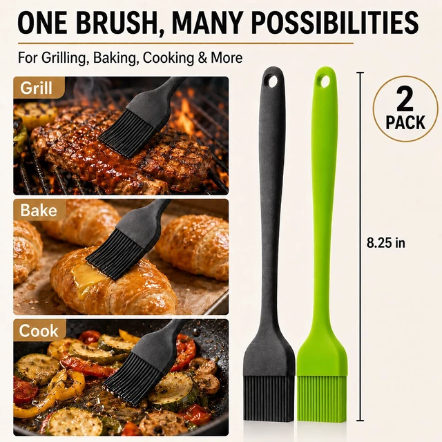 Alt view image 4 of 7 - Silicone Basting Pastry Brush for Baking, BBQ, and Spreading Oil and Butter