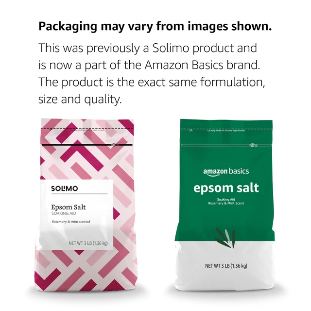 Alt view image 5 of 5 - Amazon Basics Epsom Salt Soaking Aid, Rosemary & Mint, 3lb (Pack of 1)