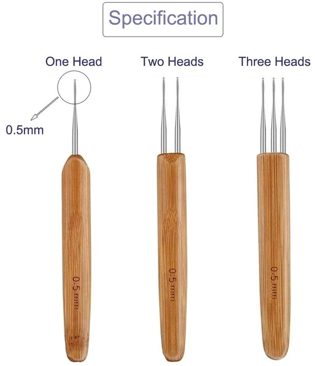 Alt view image 4 of 4 - 3 Pcs 0.5mm Dreadlock Crochet Hooks for Hair