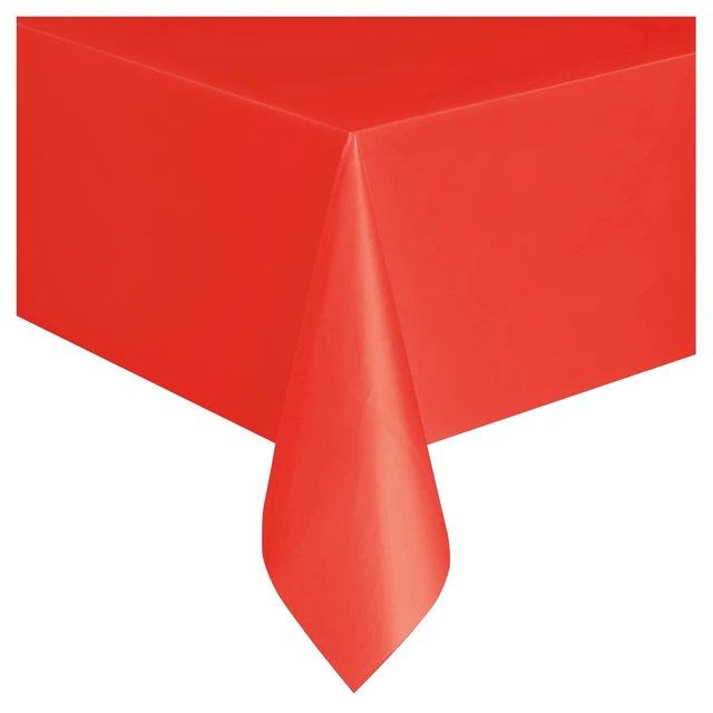 Alt view image 4 of 6 - Way To Celebrate Rectangular Plastic Table Cover, Red, 54in x 108in, 6 Pack