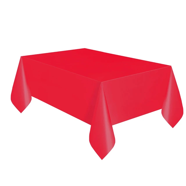 Alt view image 6 of 6 - Way To Celebrate Rectangular Plastic Table Cover, Red, 54in x 108in, 6 Pack