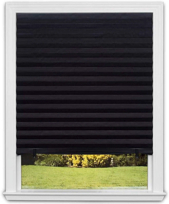 Main image of Redi Shade No Tools Original Blackout Pleated Paper Shade, Black, 36in x 72in