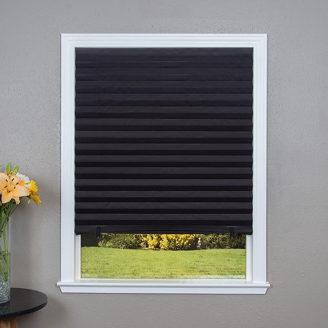 Alt view image 4 of 6 - Redi Shade No Tools Original Blackout Pleated Paper Shade, Black, 36in x 72in