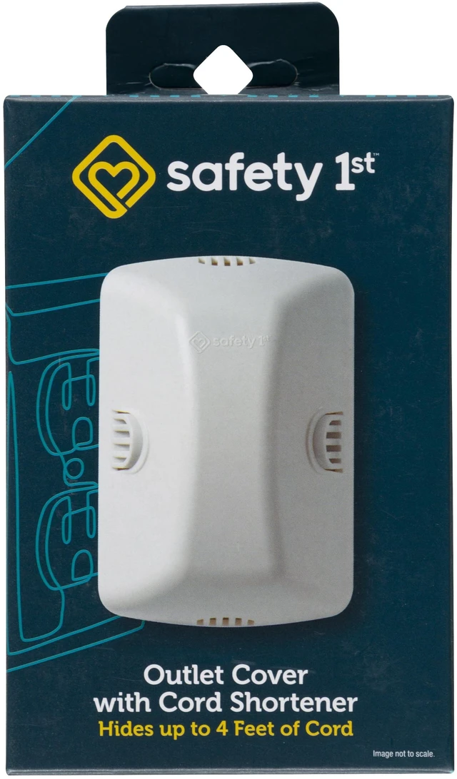 Main image of Safety 1st Outlet Cover with Cord Shortener, White, Toddler
