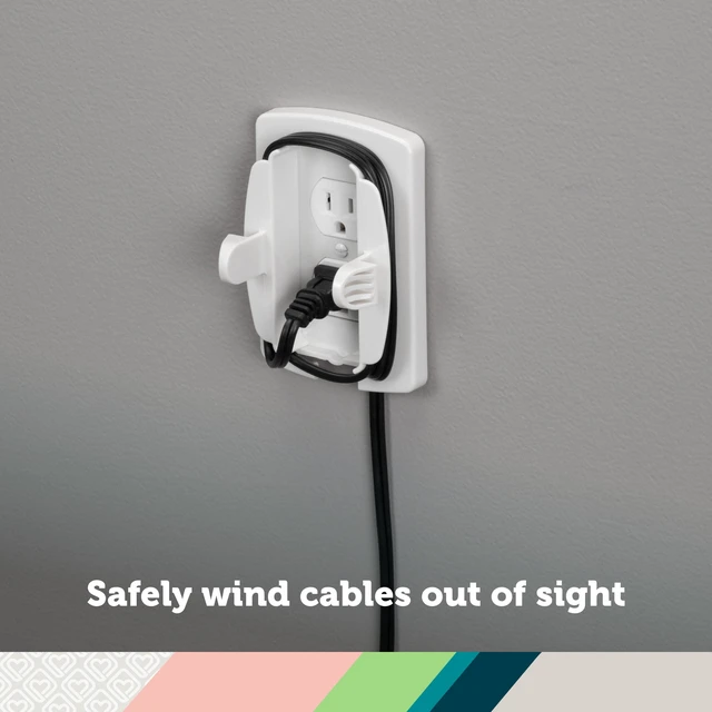 Alt view image 2 of 4 - Safety 1st Outlet Cover with Cord Shortener, White, Toddler