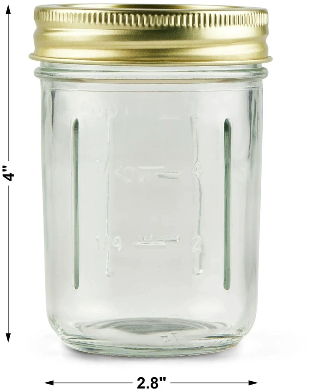 Alt view image 4 of 6 - Mainstays 8 oz Regular Mouth Half Pint Mason Canning Jars with Lids and Bands, 12 Pack