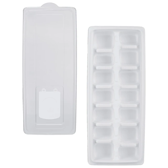 Alt view image 5 of 6 - Mainstays Ice Cube Tray with 14 Molds and Removable Lid, 2-Pack