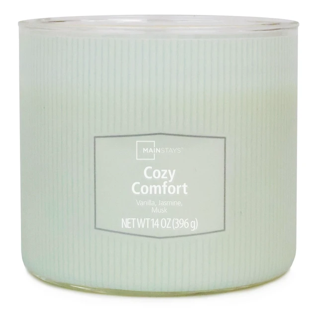 Alt view image 4 of 6 - Mainstays Cozy Comfort 3-Wick Textured Wrapped Scented Candle, 14 oz