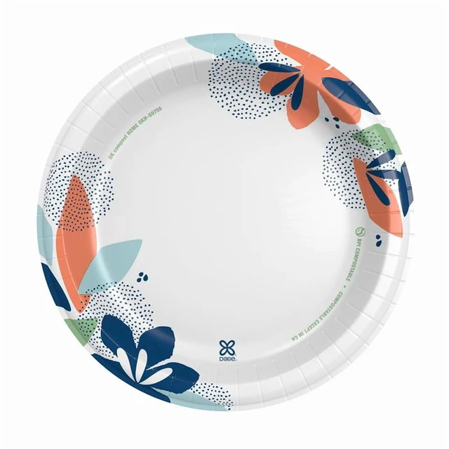 Alt view image 4 of 6 - Dixie Disposable Paper Plates 10" Multi-Color 50 Count