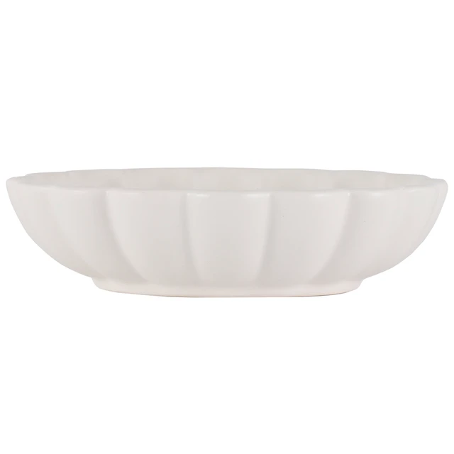Alt view image 4 of 6 - Mainstays Scalloped White Decorative Tabletop Bowl