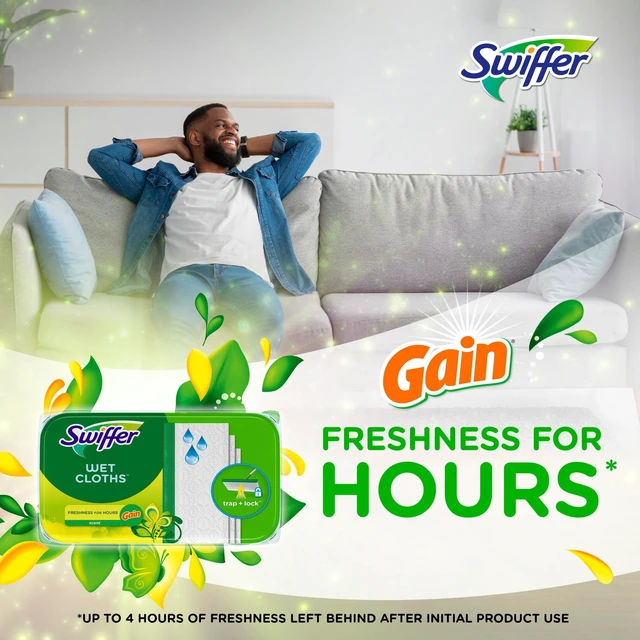 Alt view image 2 of 6 - Swiffer Mop & Go Wet Refills, Gain, 12Count