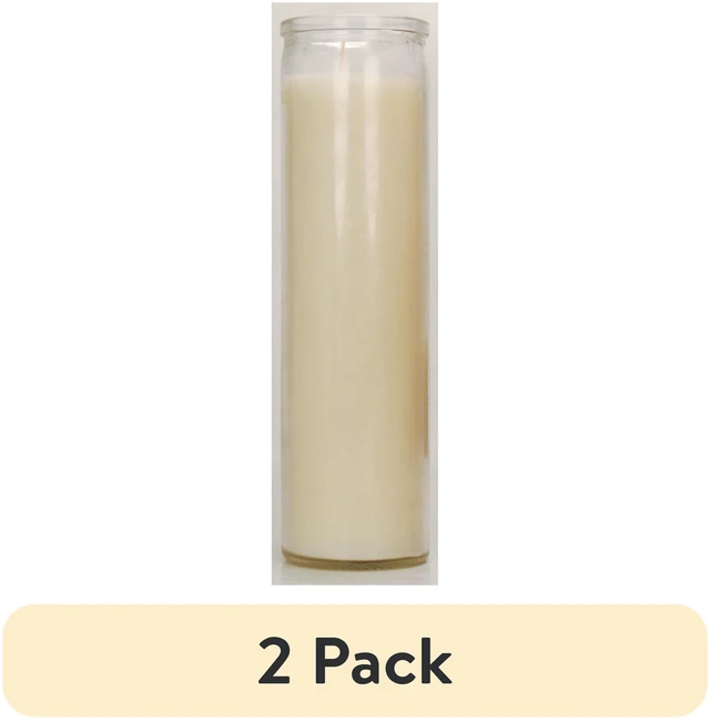 Main image of Mainstays Prayer Candle 2 Pack, Clear Glass, White Wax, 8 in