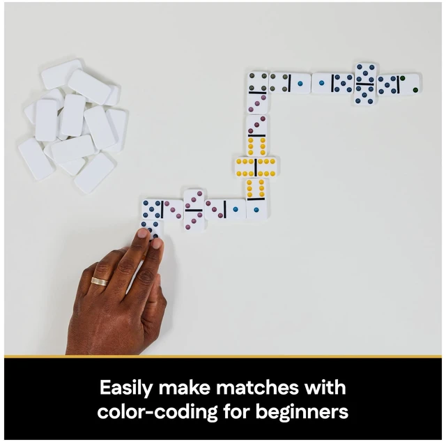 Alt view image 6 of 6 - Spin Master Games Cardinal Classics Double Six Dominoes Set in Storage Tin Ages 8+