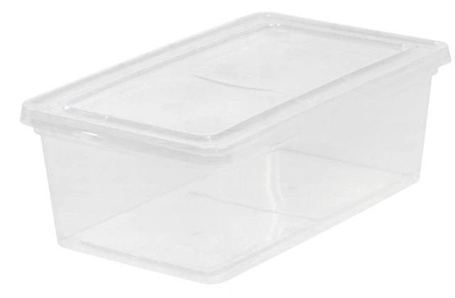 Main image of IRIS USA 6Qt Plastic Storage Bins with Lids, Clear, Stackable