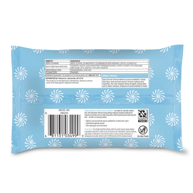 Alt view image 4 of 4 - Equate Beauty Makeup Remover Cleansing Towelettes, 40 Count