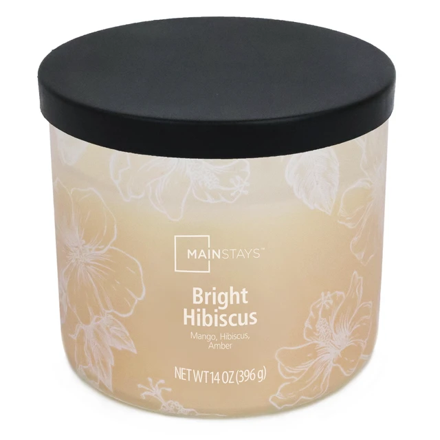 Alt view image 3 of 6 - Mainstays 3-Wick Ombre Wrap Bright Hibiscus Scented Candle 14oz