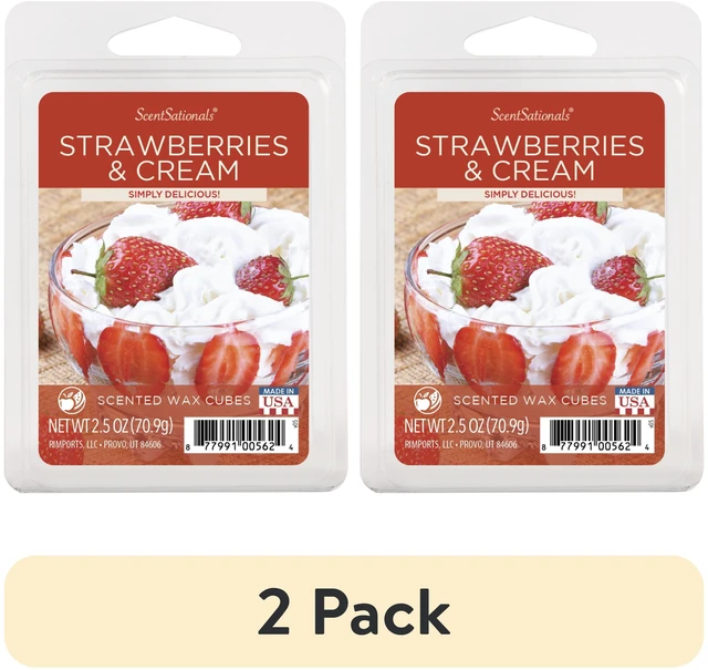 Main image of ScentSationals Strawberries & Cream Scented Wax Melts, 2.5oz, 2-Pack