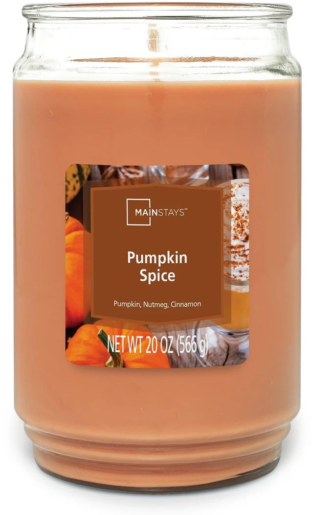Main image of Mainstays 20 oz Pumpkin Spice Scented Single Wick Jar Candle
