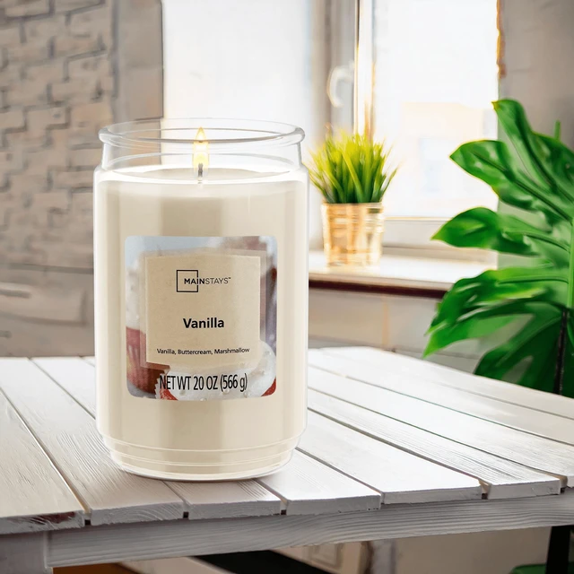 Alt view image 3 of 6 - Mainstays Vanilla Single-Wick Scented Glass Jar Candle, 20oz