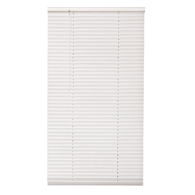Alt view image 6 of 6 - Mainstays 1in Cordless Vinyl Light Filtering Mini Blinds, White, 27in W x 64in L