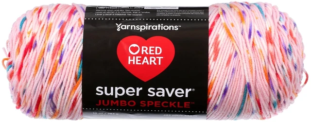 Main image of Red Heart Super Saver Medium Acrylic Yarn, Speckle Bubblegum, 10oz, 482yd