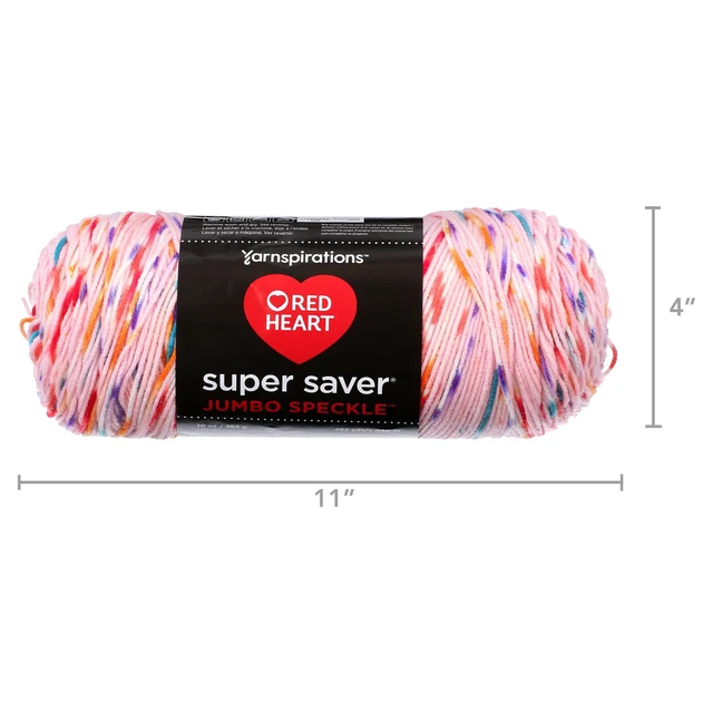 Alt view image 7 of 7 - Red Heart Super Saver Medium Acrylic Yarn, Speckle Bubblegum, 10oz, 482yd