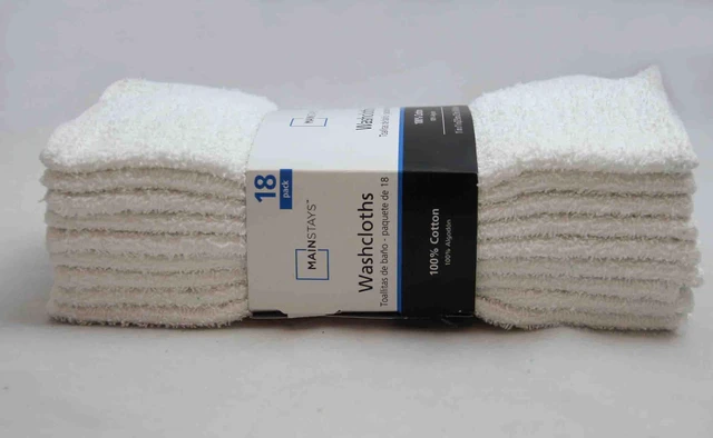 Alt view image 6 of 6 - Mainstays 18-Pack White Washcloths