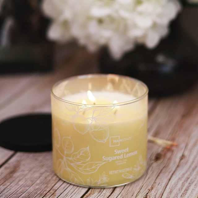 Alt view image 6 of 6 - Mainstays 3-Wick Ombre Wrap Candle, Sweet Sugar Lemon, 14 Ounce