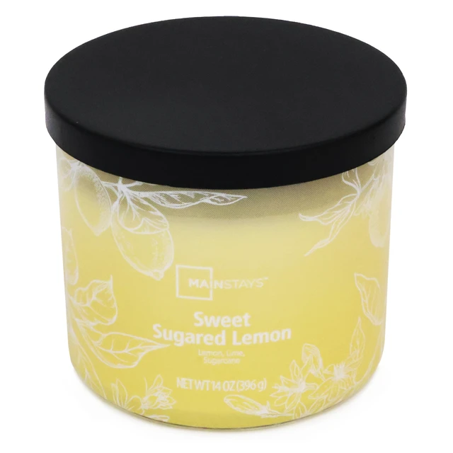 Alt view image 2 of 6 - Mainstays 3-Wick Ombre Wrap Candle, Sweet Sugar Lemon, 14 Ounce