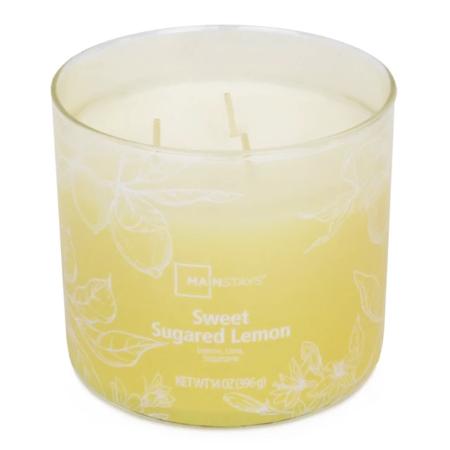 Alt view image 5 of 6 - Mainstays 3-Wick Ombre Wrap Candle, Sweet Sugar Lemon, 14 Ounce