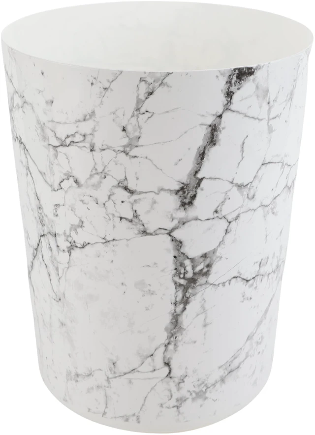 Main image of Mainstays 5 Gallon Open-Top Bathroom Trash Can, Plastic, White Marble